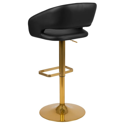 Tabouret de bar moderne rembourré et à hauteur réglable avec dossier arrondi