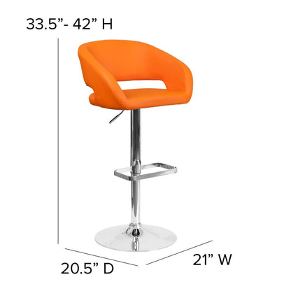 Tabouret de bar moderne rembourré et à hauteur réglable avec dossier arrondi