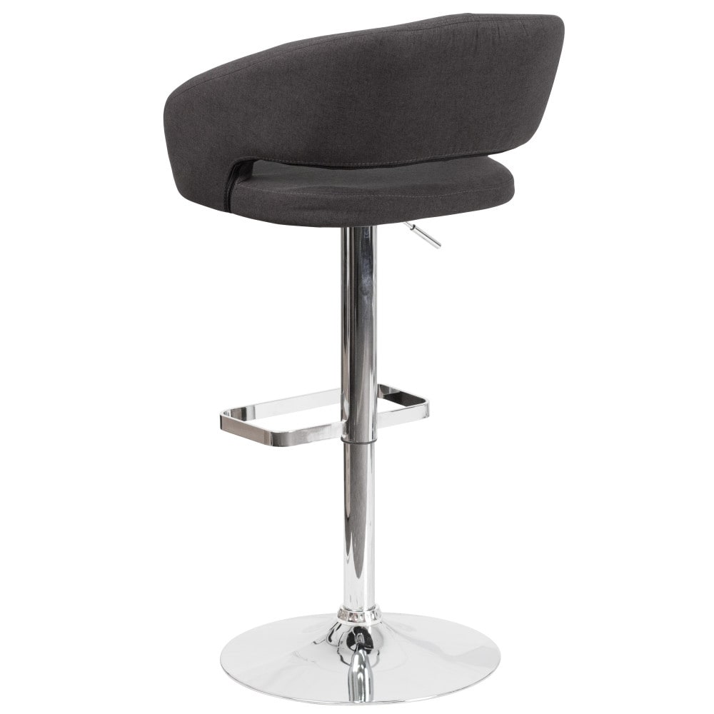 Tabouret de bar moderne rembourré et à hauteur réglable avec dossier arrondi