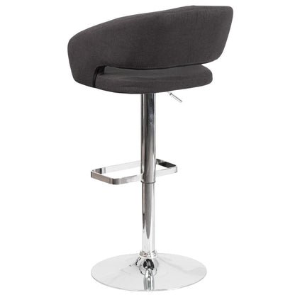 Tabouret de bar moderne rembourré et à hauteur réglable avec dossier arrondi