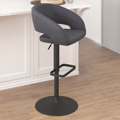 Tabouret de bar moderne rembourré et à hauteur réglable avec dossier arrondi