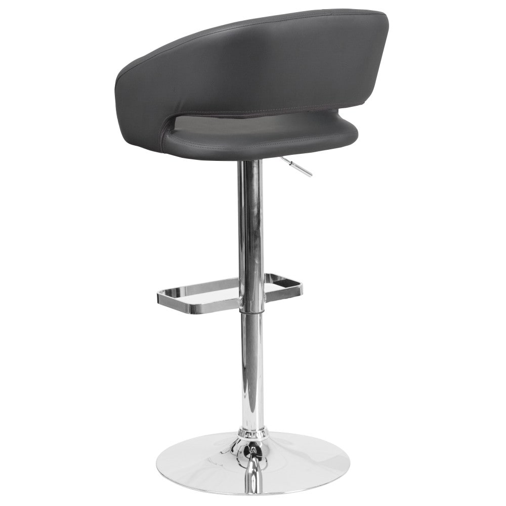 Tabouret de bar moderne rembourré et à hauteur réglable avec dossier arrondi