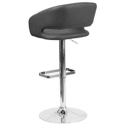 Tabouret de bar moderne rembourré et à hauteur réglable avec dossier arrondi