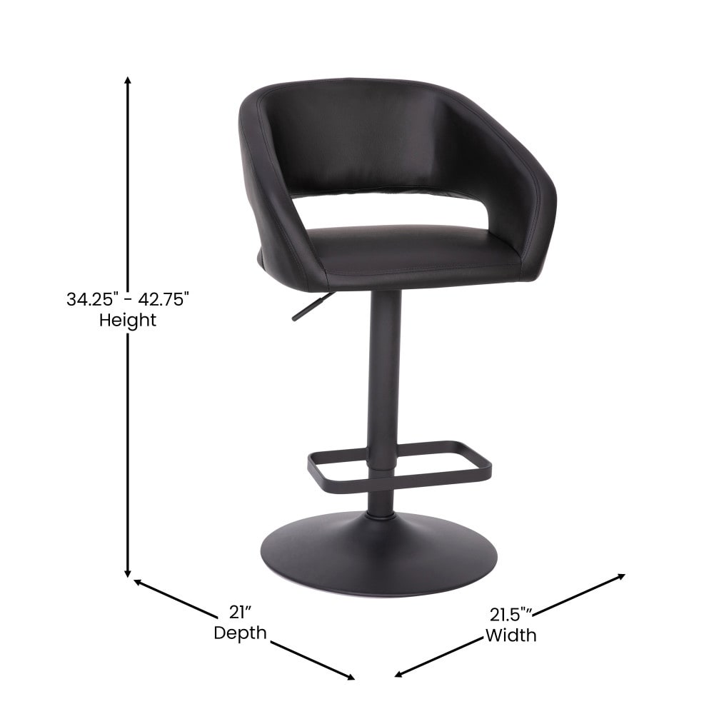 Tabouret de bar moderne rembourré et à hauteur réglable avec dossier arrondi