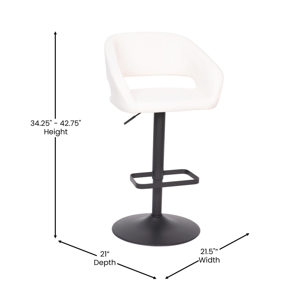 Tabouret de bar moderne rembourré et à hauteur réglable avec dossier arrondi