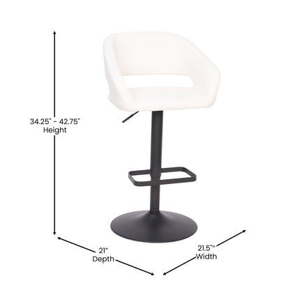 Tabouret de bar moderne rembourré et à hauteur réglable avec dossier arrondi