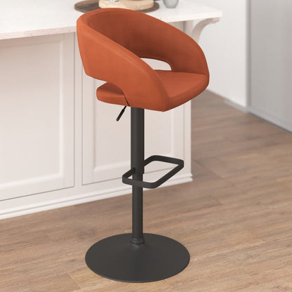 Tabouret de bar moderne rembourré et à hauteur réglable avec dossier arrondi