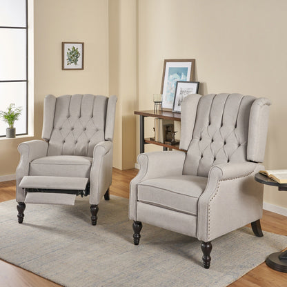 Fauteuils inclinables Walter en tissu capitonné (lot de 2) par Christopher Knight Home