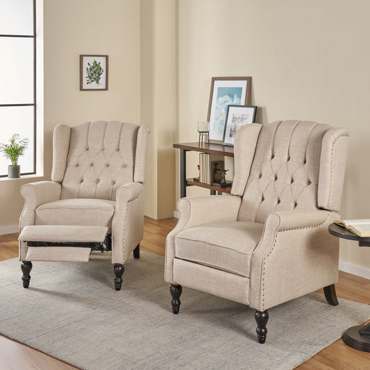 Fauteuils inclinables Walter en tissu capitonné (lot de 2) par Christopher Knight Home