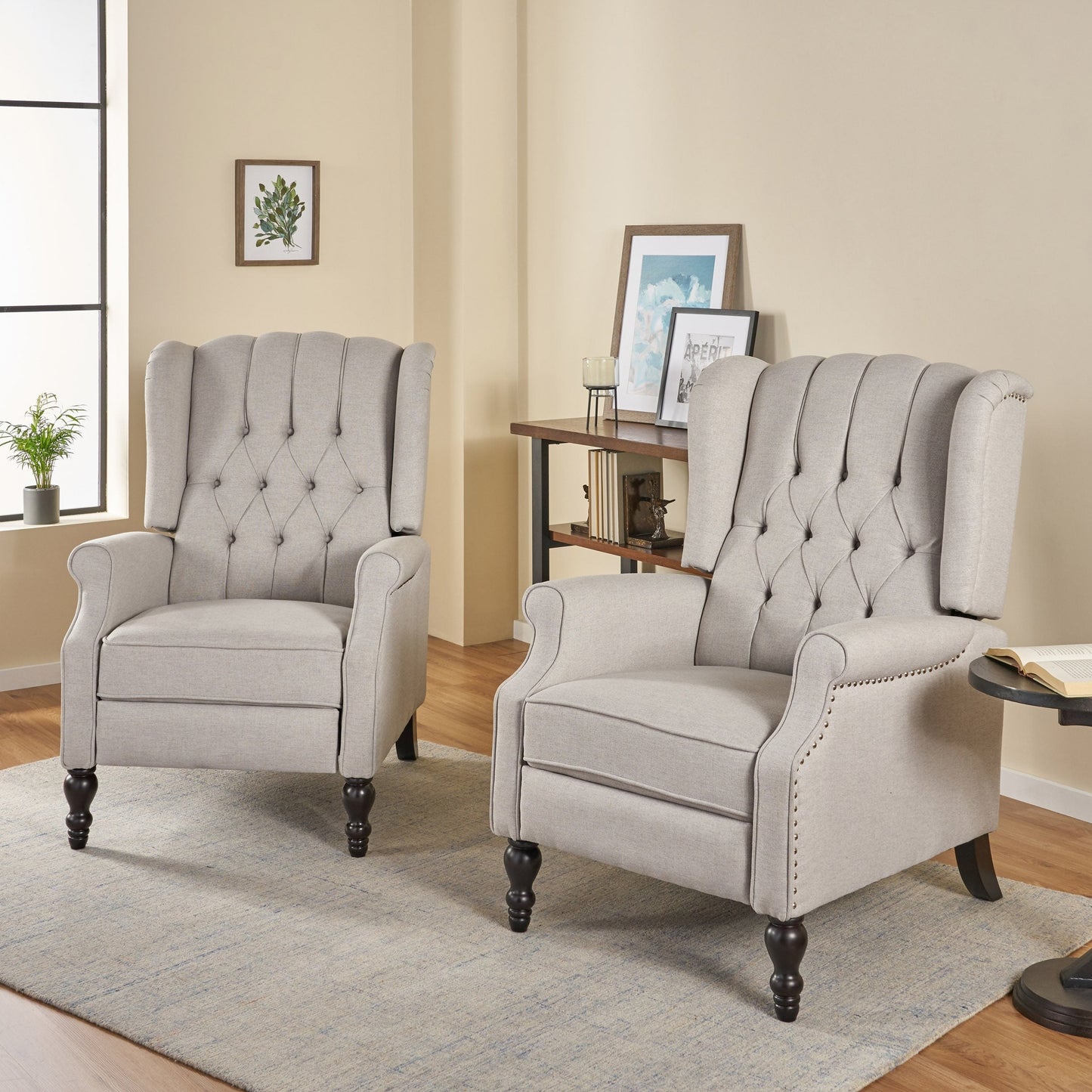 Fauteuils inclinables Walter en tissu capitonné (lot de 2) par Christopher Knight Home