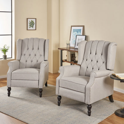 Fauteuils inclinables Walter en tissu capitonné (lot de 2) par Christopher Knight Home