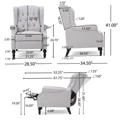 Fauteuils inclinables Walter en tissu capitonné (lot de 2) par Christopher Knight Home