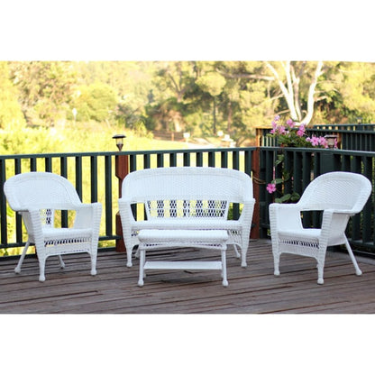 Ensemble de salon en osier pour terrasse, 4 pièces