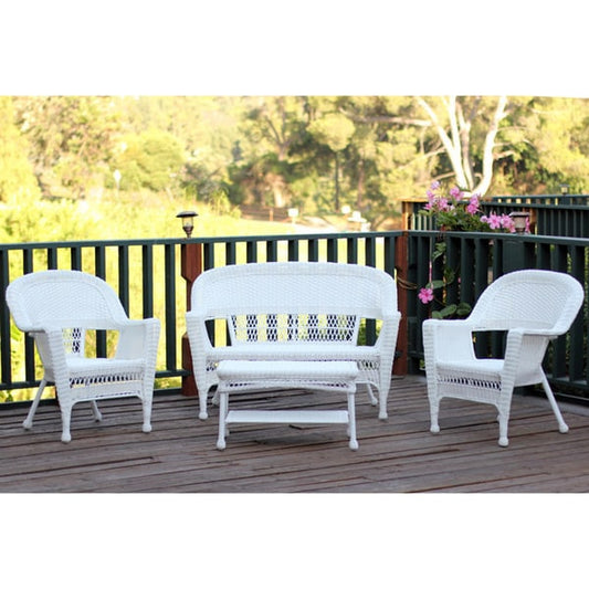 Ensemble de salon en osier pour terrasse, 4 pièces