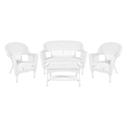 Ensemble de salon en osier pour terrasse, 4 pièces