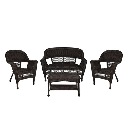 Ensemble de salon en osier pour terrasse, 4 pièces
