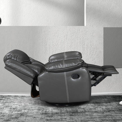 Fauteuil inclinable à large assise en cuir durable avec massage et chauffage.