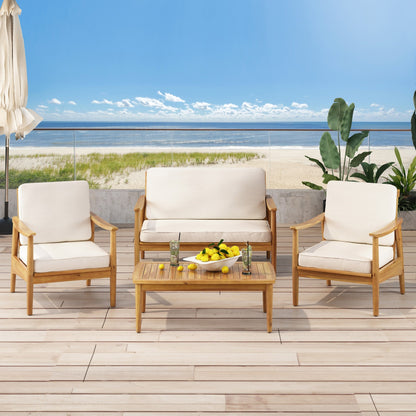 Salon de jardin Willowbrook en acacia pour 4 personnes de Christopher Knight Home