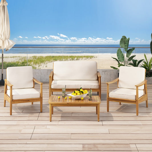Salon de jardin Willowbrook en acacia pour 4 personnes de Christopher Knight Home