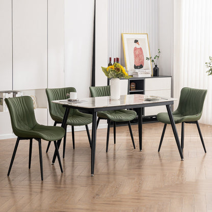 Lot de 2 chaises de salle à manger modernes en cuir capitonné sans accoudoirs