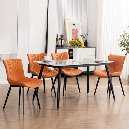 Lot de 2 chaises de salle à manger modernes en cuir capitonné sans accoudoirs