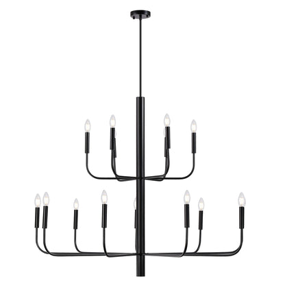 Luminaire minimaliste à 15 lumières, style bougeoir, design ancien à 2 niveaux - 48
