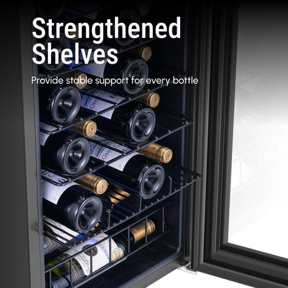 Réfrigérateur à vin/boissons de 17 pouces pouvant contenir 28 bouteilles, refroidisseur à vin en acier inoxydable pour usage domestique et commercial.