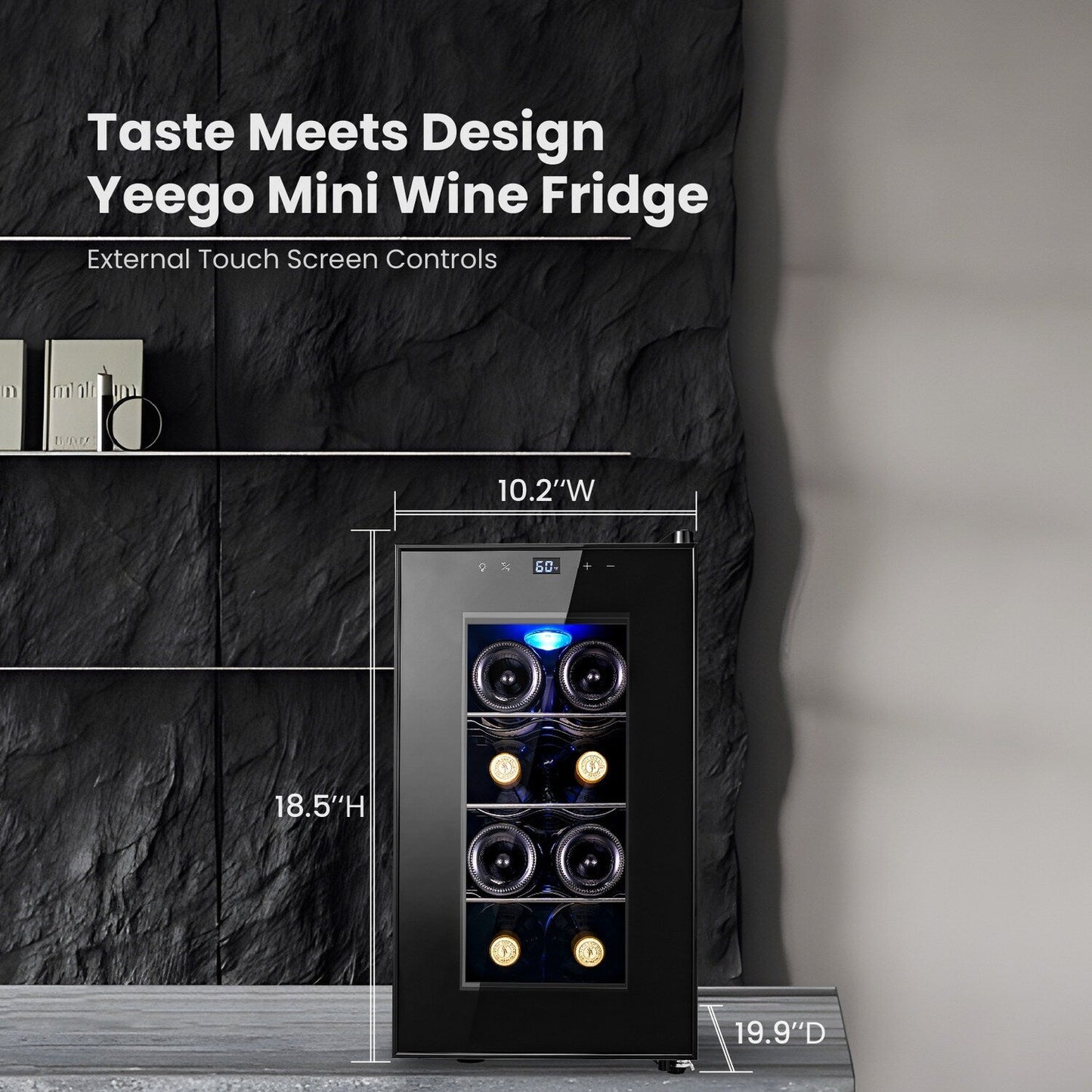 Yeego Réfrigérateur à vin mini-bar pour 8 bouteilles