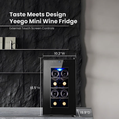 Yeego Réfrigérateur à vin mini-bar pour 8 bouteilles