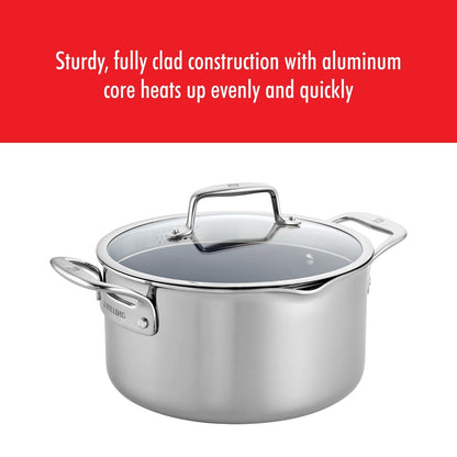 Pochette de cuisson ZWILLING Clad CFX en acier inoxydable et céramique antiadhésive, 6 qt