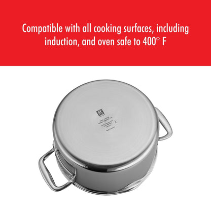 Pochette de cuisson ZWILLING Clad CFX en acier inoxydable et céramique antiadhésive, 6 qt