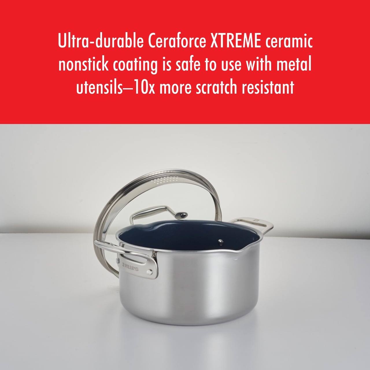 Pochette de cuisson ZWILLING Clad CFX en acier inoxydable et céramique antiadhésive, 6 qt