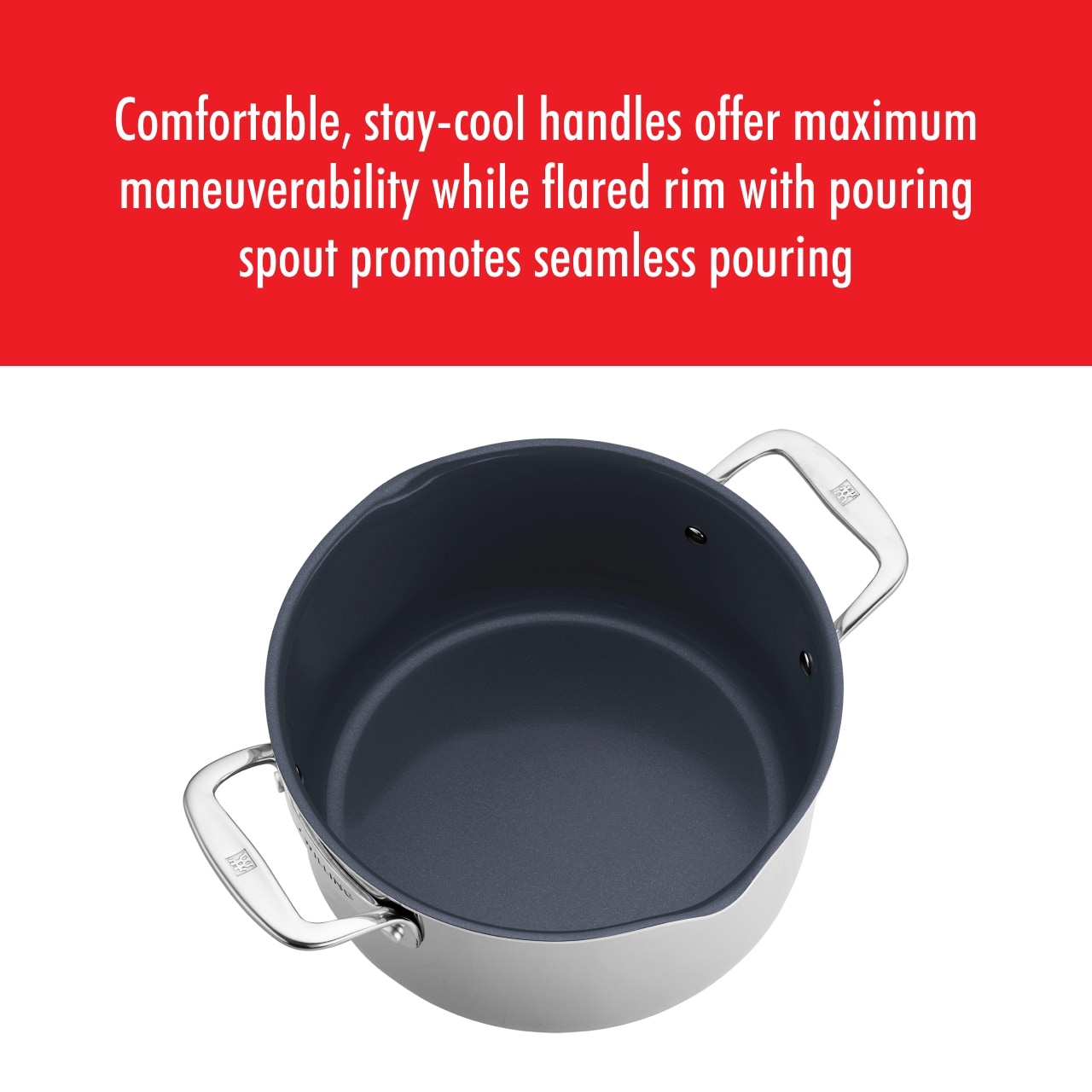Pochette de cuisson ZWILLING Clad CFX en acier inoxydable et céramique antiadhésive, 6 qt
