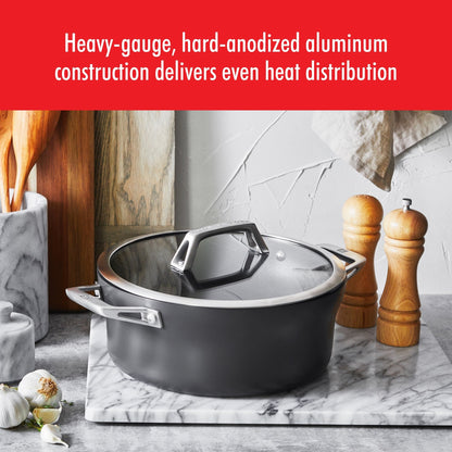 Casserole à fond épais en aluminium anodisé ZWILLING Motion, antiadhésive