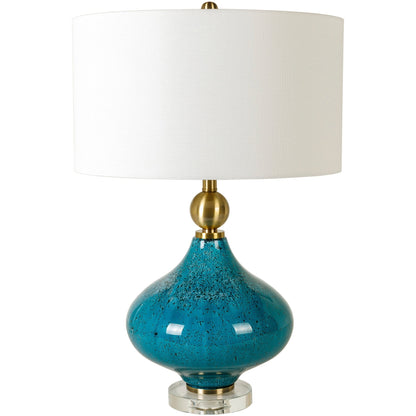 Lampe de table Zayaan en verre peint en forme de gourde