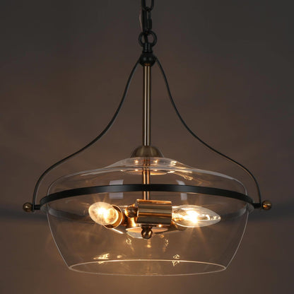 Luminaire suspendu en verre Zelena, style ferme moderne, noir et doré, à 3 lumières, pour îlot de cuisine et salle à manger